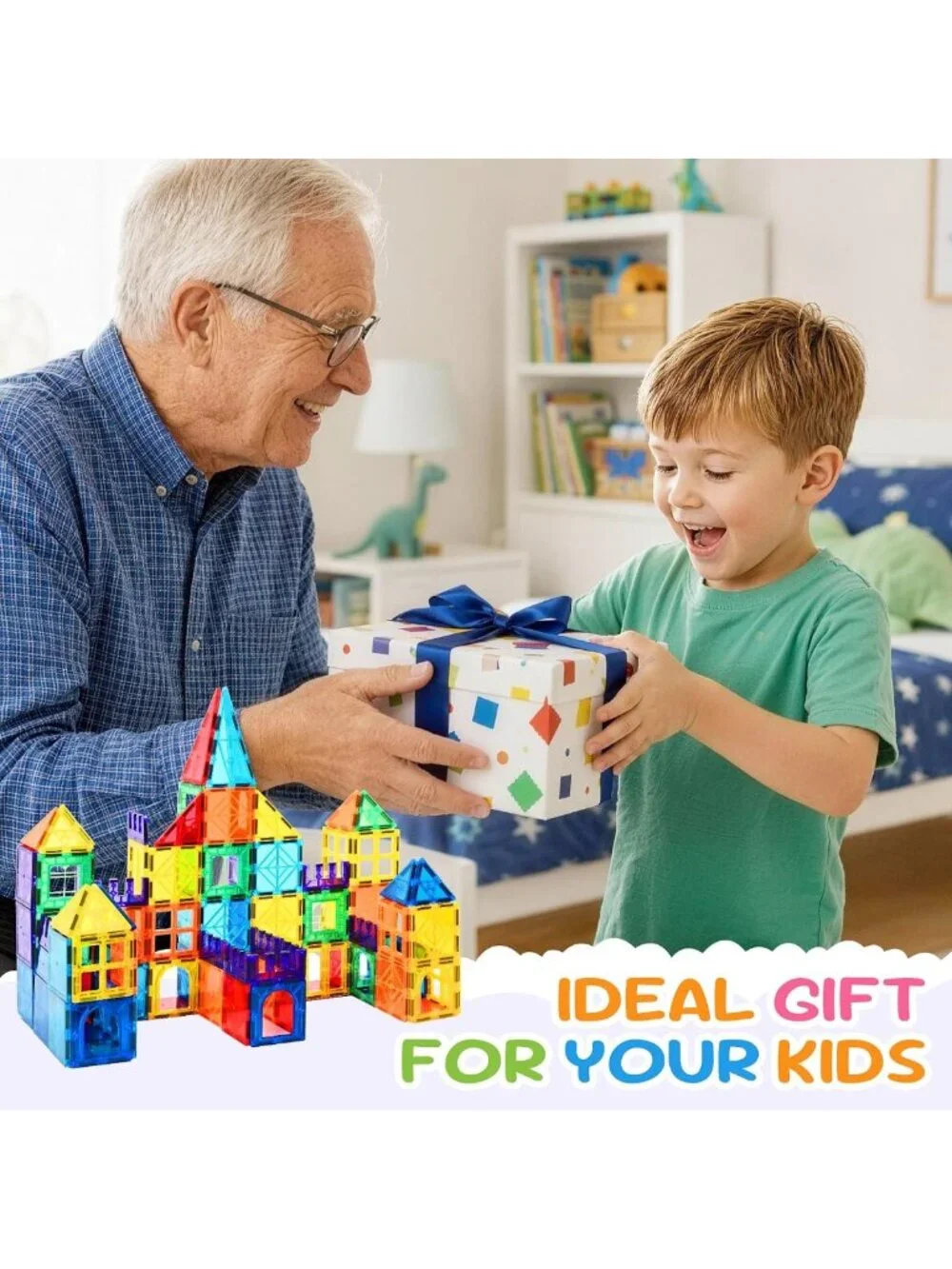 100 Pcs Magnetic Building Blocks Set - 3D Educational Construction Toys for Kids